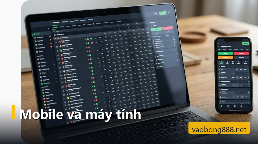 So sánh bảng kèo đầy đủ trên laptop và bảng kèo rút gọn trên điện thoại