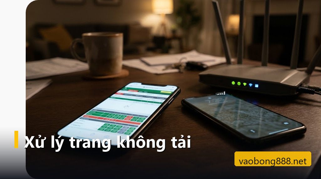 Điện thoại đang tải trang cá cược bên cạnh bộ phát wifi và máy dùng mạng 4G